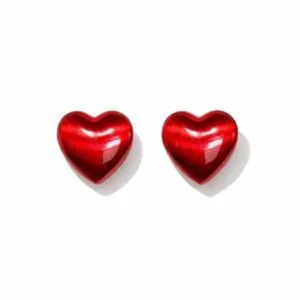 Red Heart Shaped Earrings